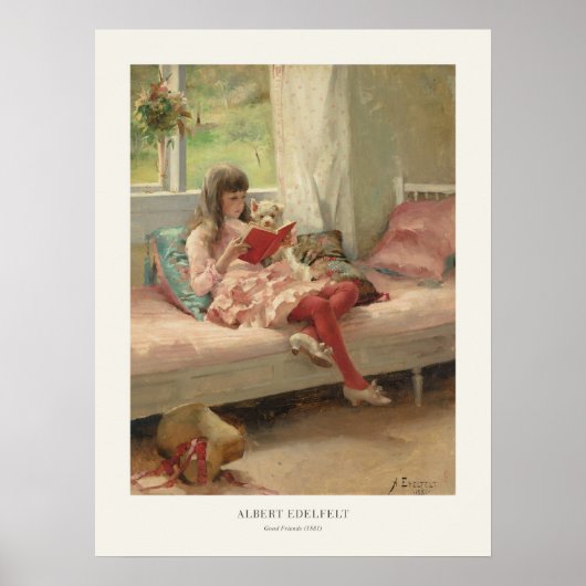 Lesen von Malerei Albert Edelfelt gute Freunde Poster (Vorne)