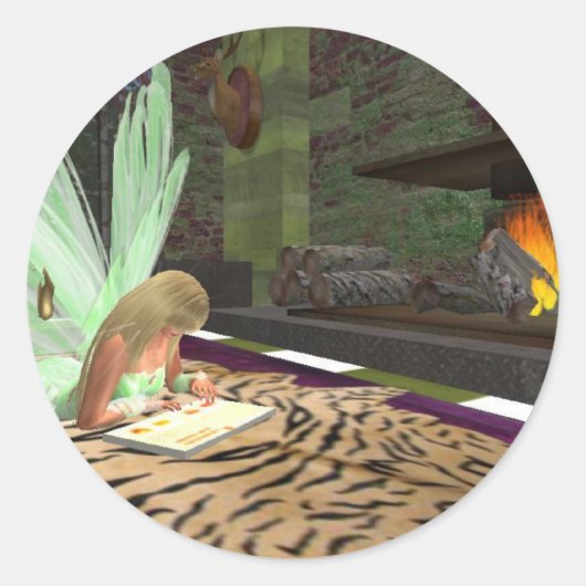 Lesen von Märchen Runder Aufkleber (Vorderseite)