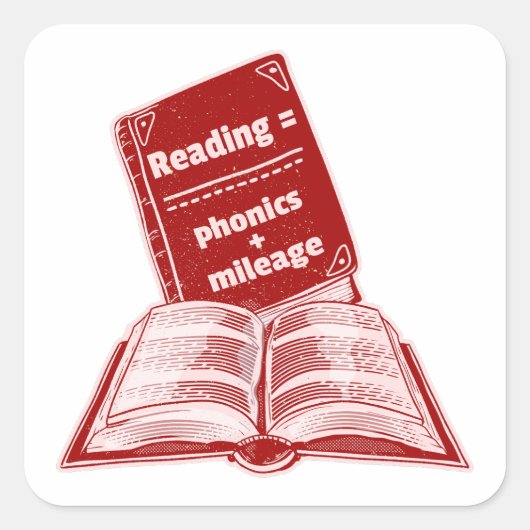 Lesen von Meilenanleitungen Quadratischer Aufkleber (Vorderseite)