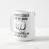 Lesen von Minds Punching Funny Mug Kaffeetasse (Vorderseite Links)
