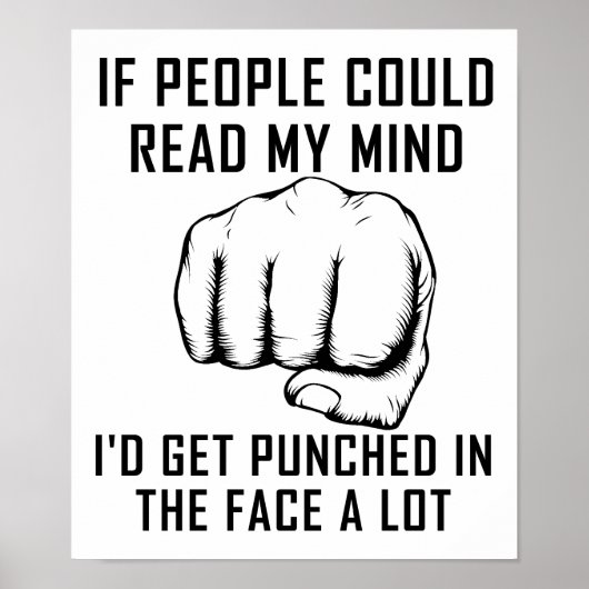 Lesen von Minds Punching Funny Poster (Vorne)