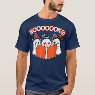 Lesen von Niedlichen Ghost Read Book Teacher Hallo T-Shirt