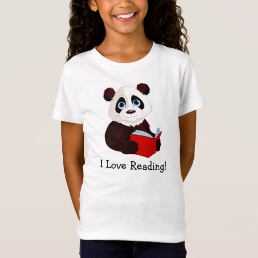 Lesen von Panda-Design-Kleidung T-Shirt (Vorderseite)