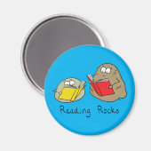 Lesen von Rocks Funny Book Magnet (Vorderseite/Rückseite)
