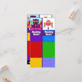 Lesen von Steinen, Katze, Roboter-Lesezeichen-Kart Karte (Vorderseite/Rückseite Beispiel)