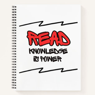 Lesen von Wissen ist Power Notizblock