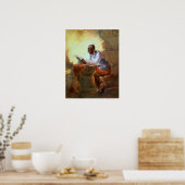 Lesen von Zeitungen von Candlelight Poster (Küche)