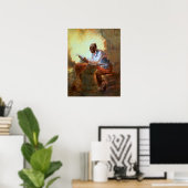 Lesen von Zeitungen von Candlelight Poster (Heimbüro)