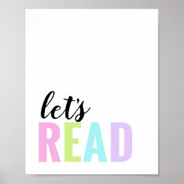 Lesen wir Playroom Pastel Rainbow Poster