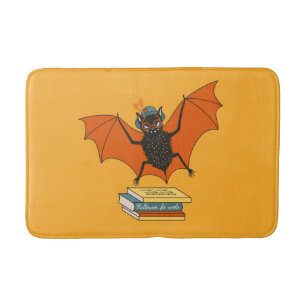 Lesende Fledermaus Whimsical Bibliothekar mit Bü Badematte