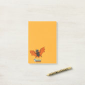 Lesende Fledermaus | Whimsical Bibliothekar mit Bü Post-it Klebezettel (Auf Schreibtisch)