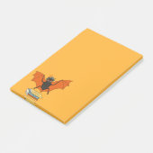 Lesende Fledermaus | Whimsical Bibliothekar mit Bü Post-it Klebezettel (angewinkelt)