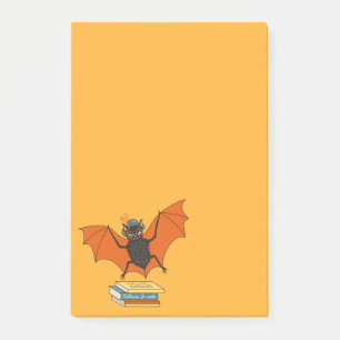 Lesende Fledermaus   Whimsical Bibliothekar mit Bü Post-it Klebezettel