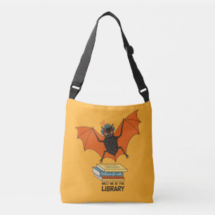 Lesende Fledermaus   Whimsical Bibliothekar mit Bü Tragetaschen Mit Langen Trägern