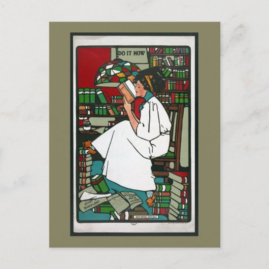 Lesende Frau Postkarte (Vorderseite)