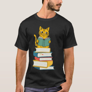 Lesende Katze für Buch- und Katzenliebhaber Lustig T-Shirt