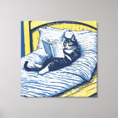 lesende Katze Leinwanddruck (Vorderseite)