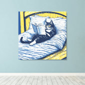 lesende Katze Leinwanddruck (Insitu (Holzboden))