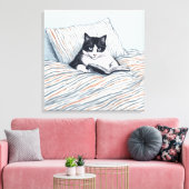 lesende Katze Leinwanddruck (Insitu (Wohnzimmer))