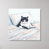 lesende Katze Leinwanddruck (Vorderseite)
