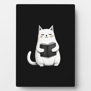 Lesende Katze Lustige Katzenbuchliebhaberin Fotoplatte