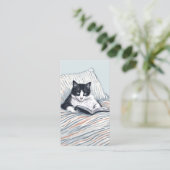 lesende Katze Visitenkarte (Stehend Vorderseite)