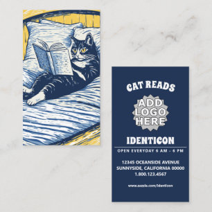 lesende Katze Visitenkarte