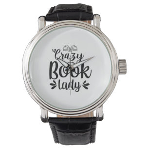 Lesende Kunst Verrückte Buch-Dame Armbanduhr
