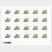 Lesender Drache Runder Aufkleber (Blatt)