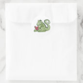 Lesender Drache Runder Aufkleber (Tasche)
