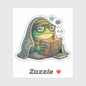 Lesender Frosch an regnerischem Tag Aufkleber (Blatt)