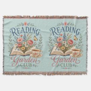 Lesender Gartenclub Cottagecore Floral Decke