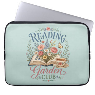 Lesender Gartenclub Cottagecore Floral Laptopschutzhülle