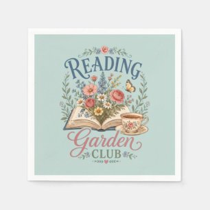 Lesender Gartenclub Cottagecore Floral Serviette