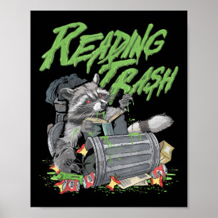 Lesender Müll Waschbär Bücherwurm Buchliebhaber Bi Poster