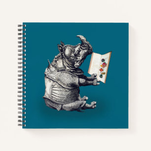 Lesender Nashorn liebt Bücher
