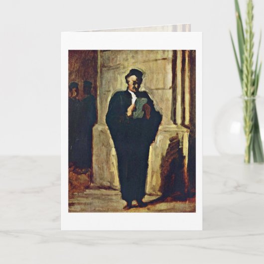 Lesender Rechtsanwalt durch Honore Daumier Karte (Vorderseite)