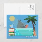 Lesender Rhino im Pool Postkarten (Vorne/Hinten)