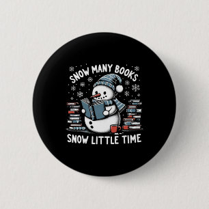 Lesender Schneemann, der so viele lustige Weihnach Button