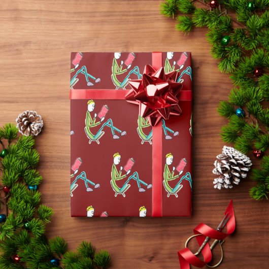 Lesender Stickman Geschenkpapier (Feiertagsgeschenk)