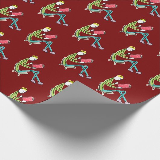 Lesender Stickman Geschenkpapier (Ecke)