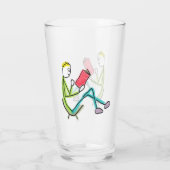 Lesender Stickman Glas (Rückseite)