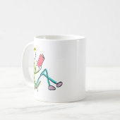 Lesender Stickman Kaffeetasse (Vorderseite Links)