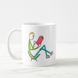 Lesender Stickman Kaffeetasse