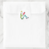 Lesender Stickman Runder Aufkleber (Tasche)