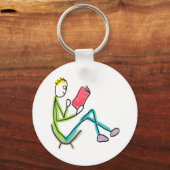 Lesender Stickman Schlüsselanhänger (Vorderseite)