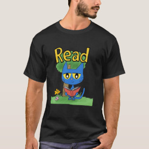 Lesender Tierliebhaber liest blaue Katze Lehrer Bi T-Shirt