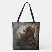 Lesendes Skelett mit Bücherstapel Tasche (Vorderseite)