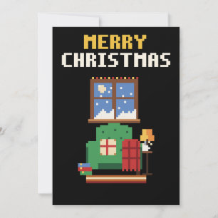 Lesenische Pixel Art Weihnachtskarte Feiertagskarte