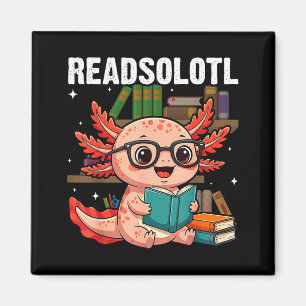 Lesensoloti kawaii axolotl lustig lesen Buchliebha Magnet